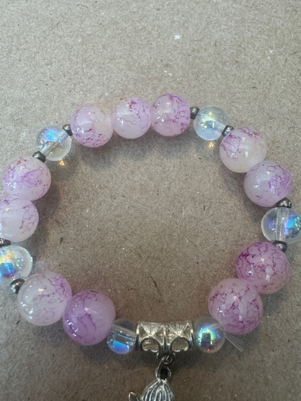 Lotus Charm Pink Beaded Bracelet - Picture 2 of 2